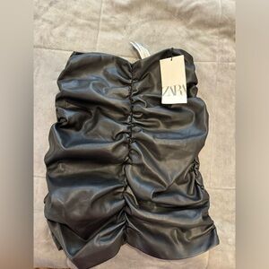 Zara leather mini skirt